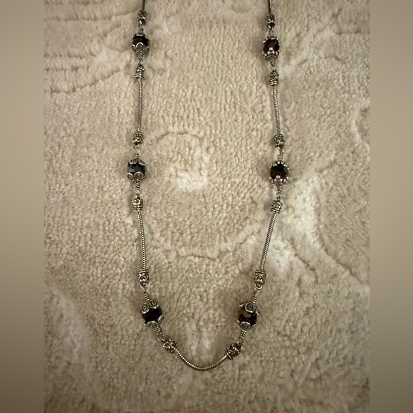 Brighton Jewelry - Brighton Silver and Black Beaded Long Necklace